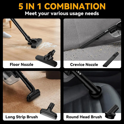 5-in-1 Handheld Electric Vacuum Cleaner – 400W Powerful Motor