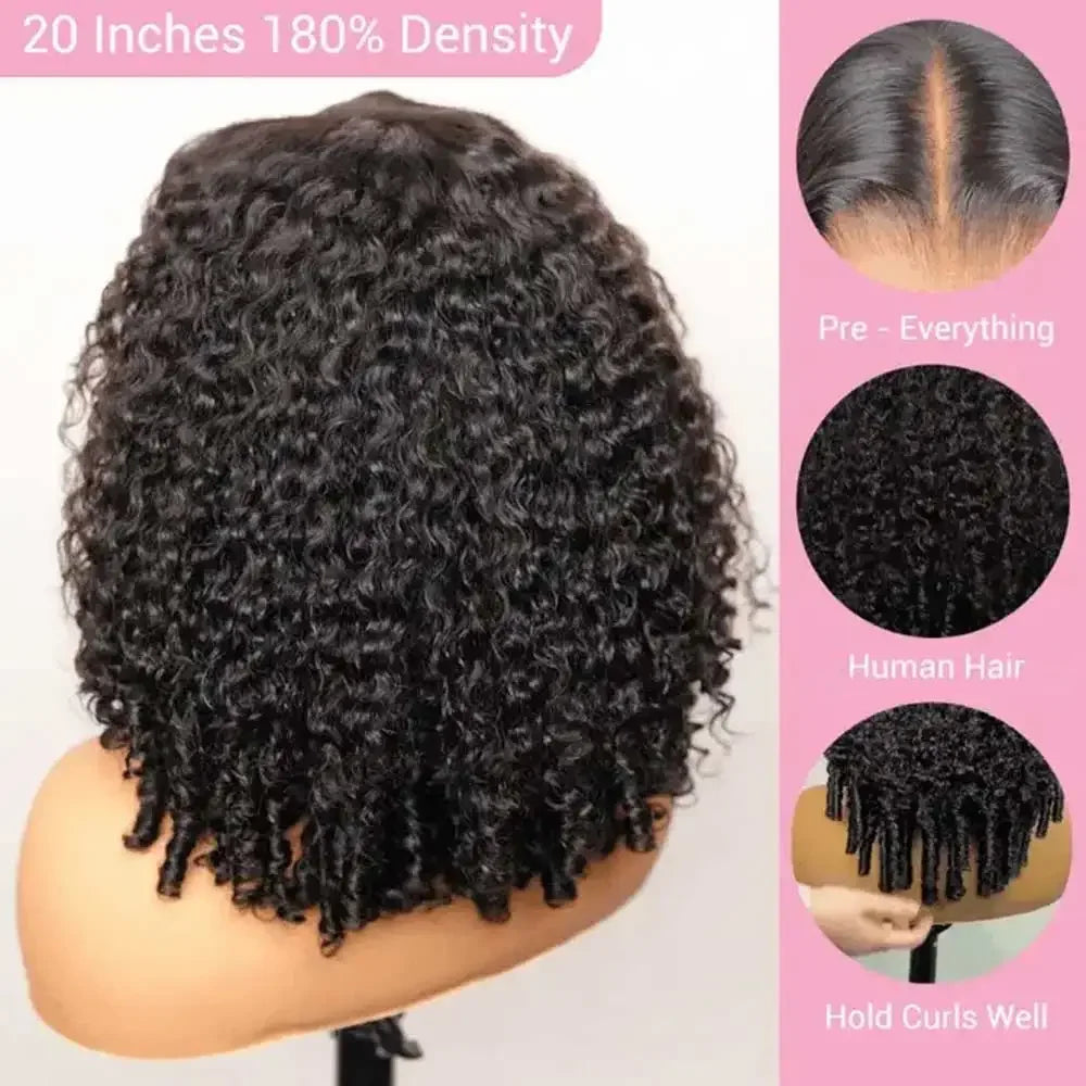 Burmese Curly Human Hair Wig 13x4 HD Lace Front Pre-Plucked
