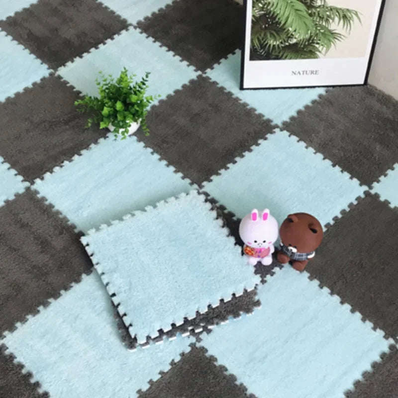 Soft Plush Interlocking Foam Puzzle Floor Mat Tiles