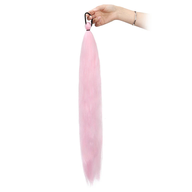 26-Inch Ombre Straight Ponytail Extension with Elastic Tie