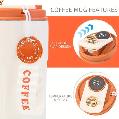 Insulated Thermos Tumbler 15oz with LED Temperature Display