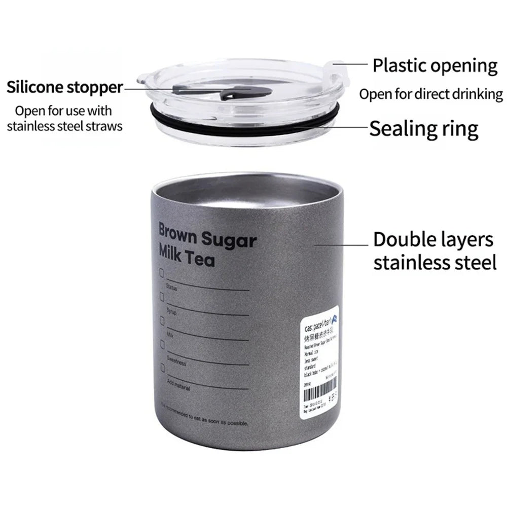 Stainless Steel Thermos Coffee Mug with Straw 20.3oz