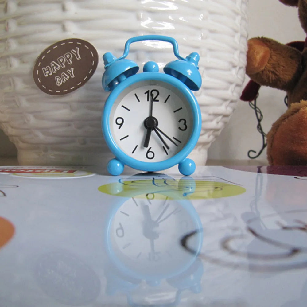 Mini Metal Twin Bell Alarm Clock – Cute Retro Style for Kids & Home