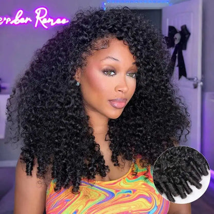 Burmese Curly Human Hair Wig 13x4 HD Lace Front Pre-Plucked
