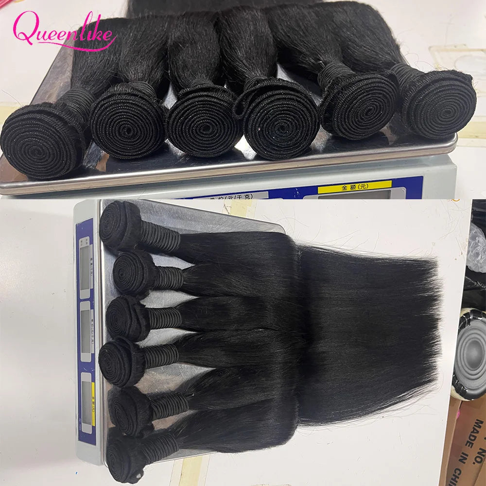 Straight Human Hair Bundles Brazilian Remy Weave