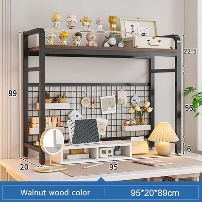 Multi-Layer Desktop Bookshelf with Wrought Iron Frame