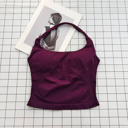 Women's Padded Halter Neck Backless Sports Top