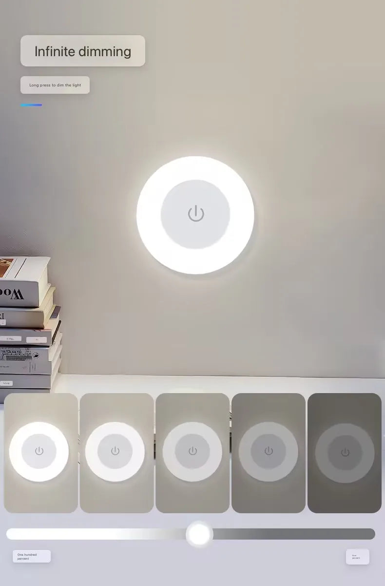 Touch Sensor LED Night Light USB Rechargeable Magnetic Wall Light