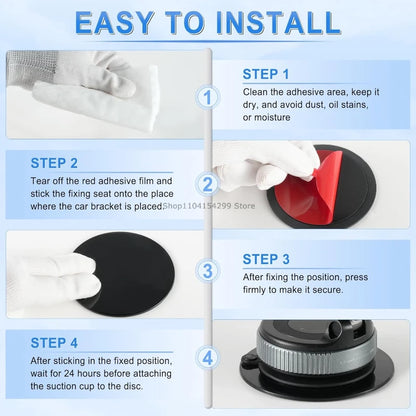 Car Phone Holder Adhesive Disc Pad – Suction Cup Sticky Base Mount (70mm/80mm)