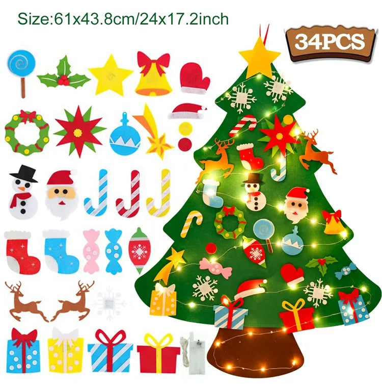 DIY Felt Christmas Tree Kit – 23-Piece Kids Holiday Decoration