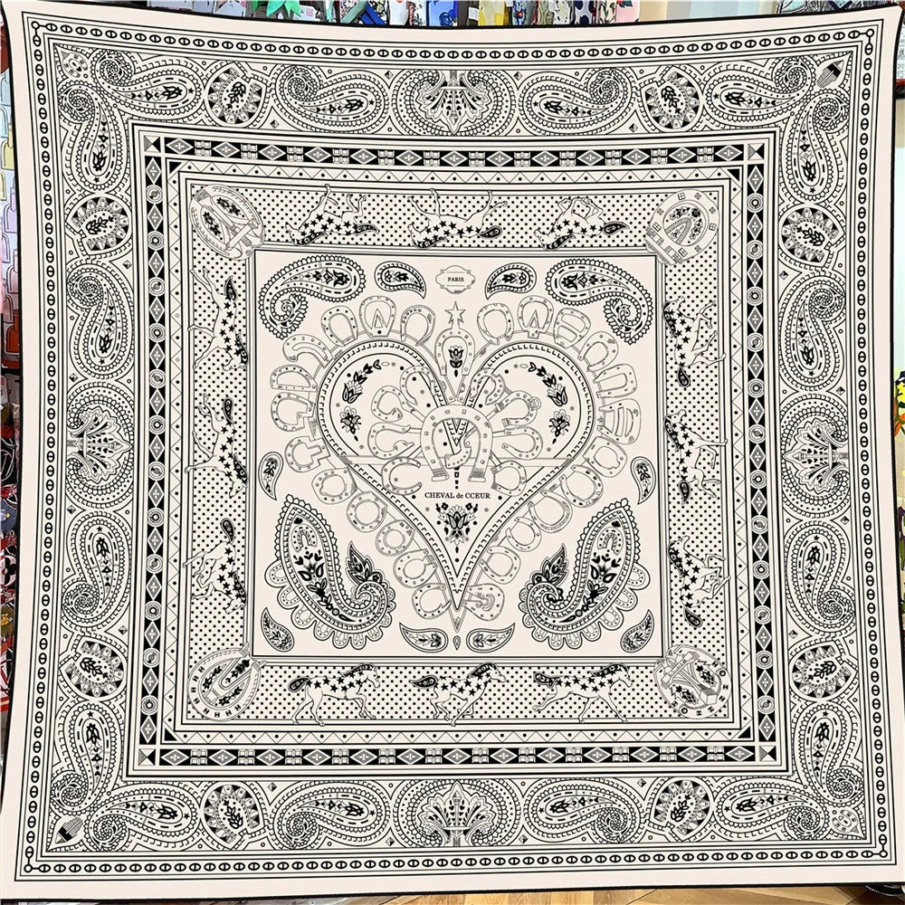 Luxury Silk Cashmere Square Scarf for Women – Designer Pashmina Shawl