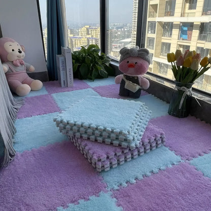 Interlocking Plush Puzzle Play Mat Tiles – Soft Kids Floor Carpet