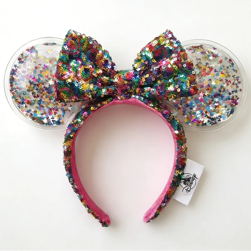 Minnie Mouse Sequin Ears Headband with Bow – Disney Park Style
