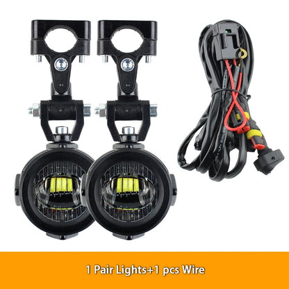 Motorcycle LED Fog Lights 40W 6000K Auxiliary Driving Lamps