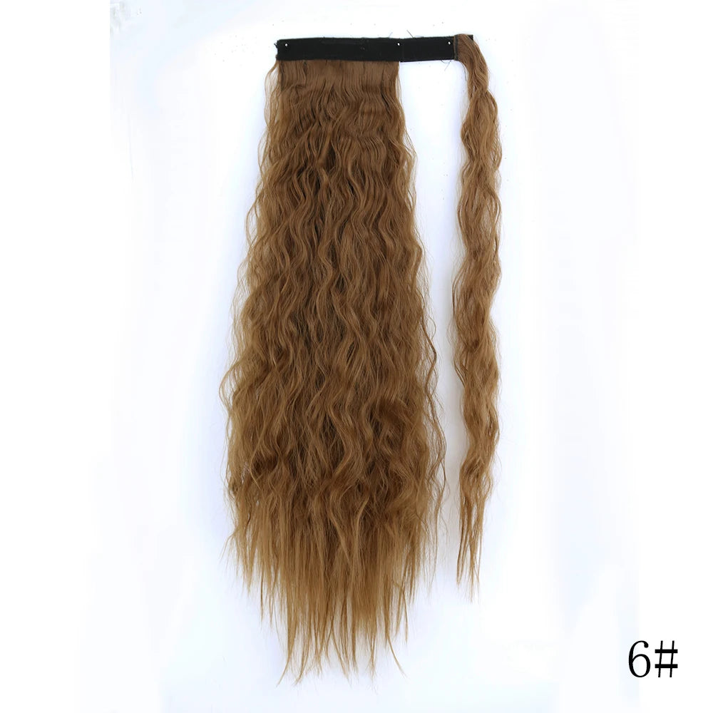 Wrap Around Ponytail Extension Synthetic Straight Hair 22-34 Inch