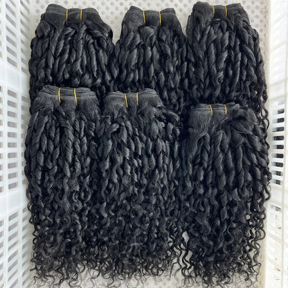 Brazilian Pixie Curly Hair Bundles Virgin Human Hair Weave Natural Color
