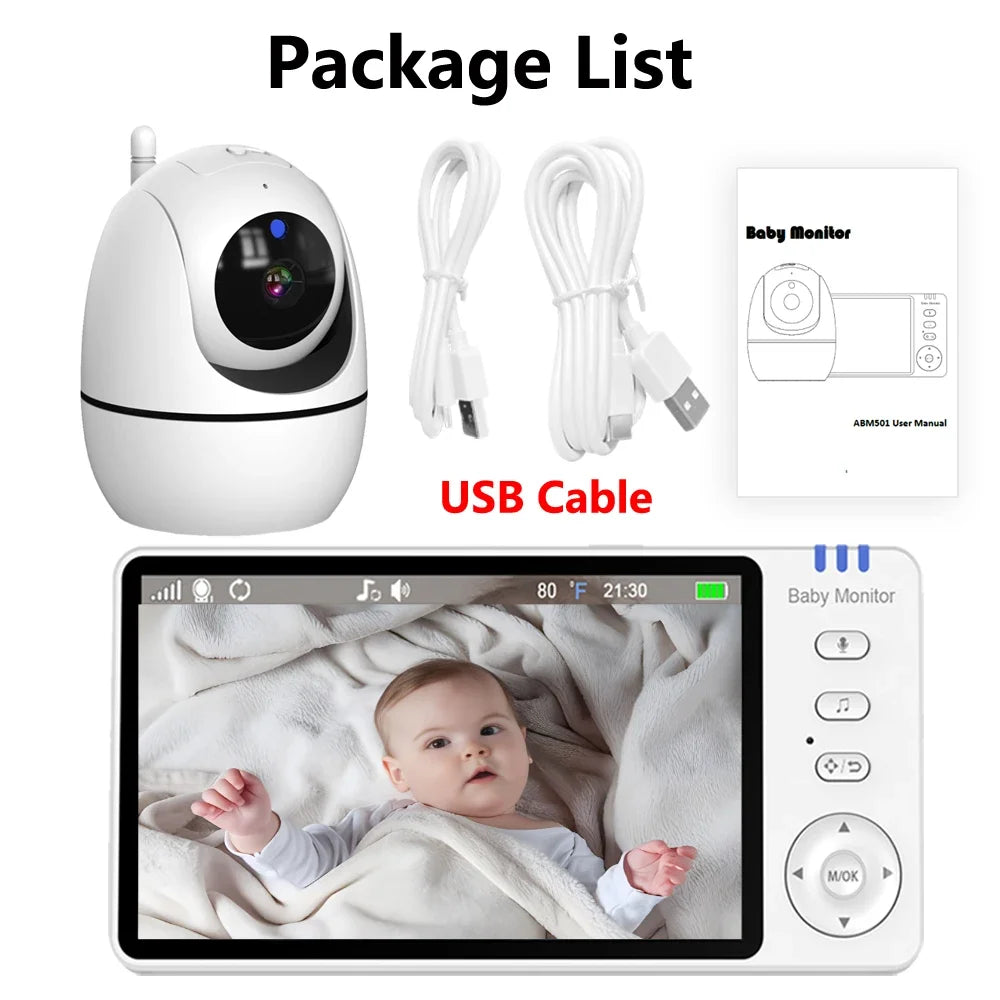 5-Inch Video Baby Monitor with Night Vision & 4x Zoom