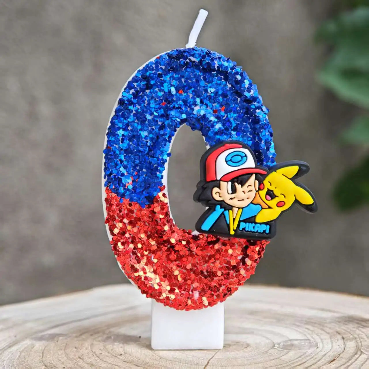 Pokemon Birthday Cake Number Candles – Glitter Anime Figure Decoration
