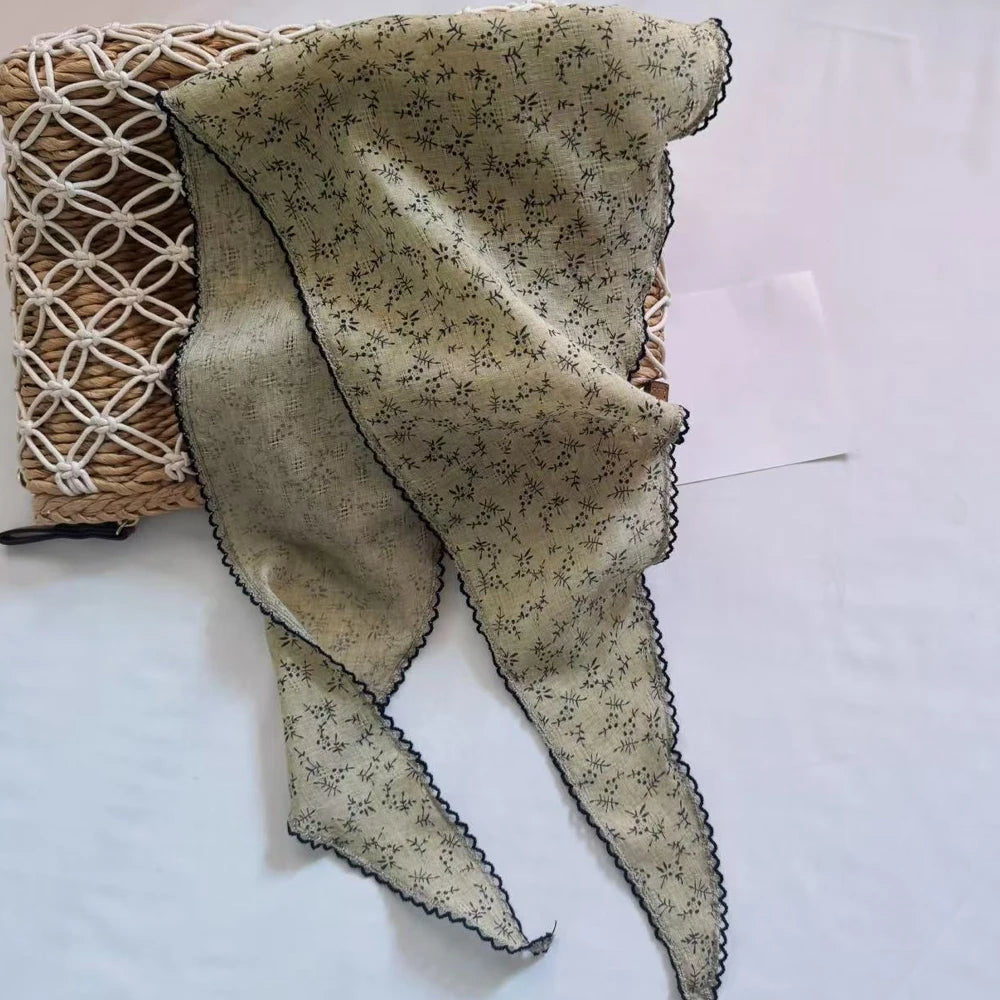 Floral Triangle Bandana Scarf – Women's Hair Head Wrap & Neck Tie