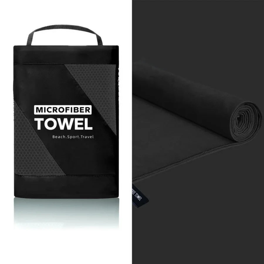 Microfiber Sports Towel with Carry Case – Quick Dry for Beach, Gym & Travel