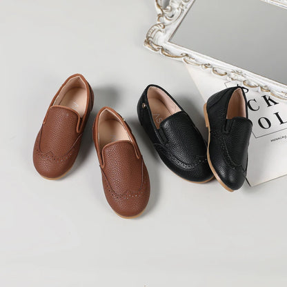 Girls T-Strap Mary Jane Flats – Kids PU Leather Dress Shoes