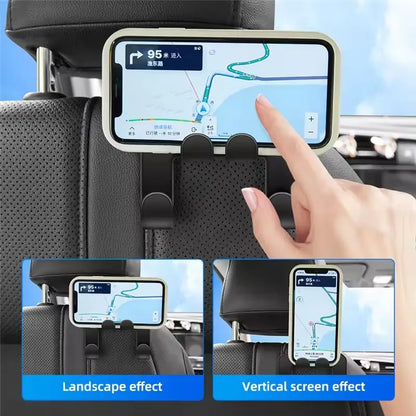 Car Headrest Hook – Back Seat Storage & Phone Holder