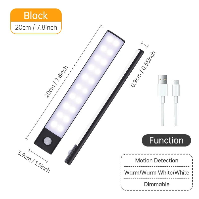 USB Rechargeable Motion Sensor LED Light – Cabinet & Wardrobe