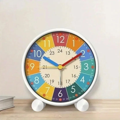 Kids Educational Alarm Clock – Colorful Silent Analog Clock for Children