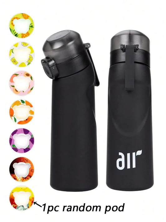 Portable Air Water Bottle with Straw and Flavor Pod