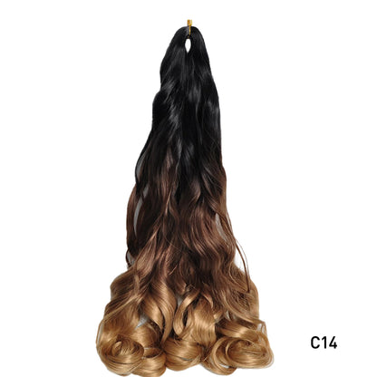 French Curl Braiding Hair 24 Inch – Pre-Stretched Synthetic Spiral Braids for Women