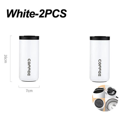 Stainless Steel Vacuum Thermos Coffee Mug 400ml – Leakproof Travel Cup