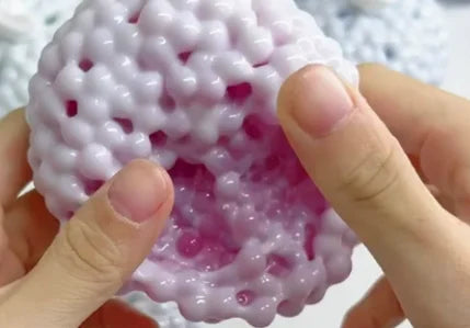 Grape Stress Ball Squishy – Shapeable Vacuum Sand Squeeze Fidget Toy