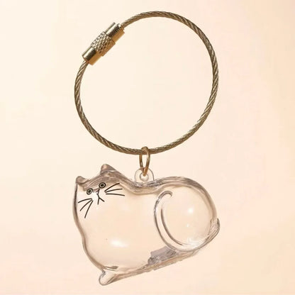 Pet Hair Memorial Keychain – Transparent Dog & Cat Pendant