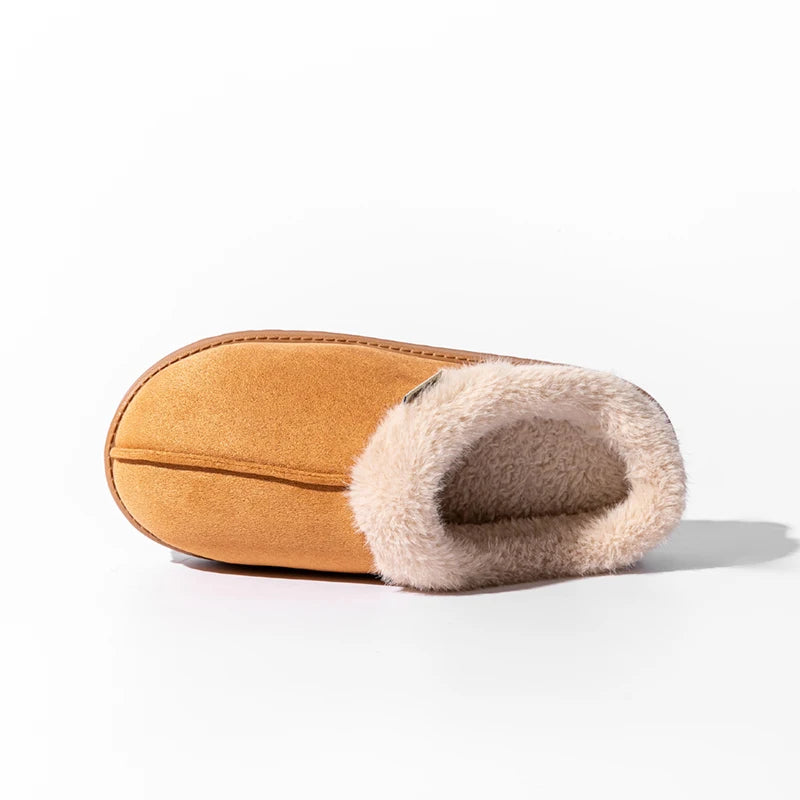 Fluffy Indoor Slippers with Thick EVA Sole – Unisex Warm House Shoes