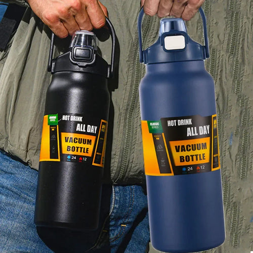Large Capacity Vacuum Insulated Water Bottle – 800ml to 1500ml Stainless Steel Thermos