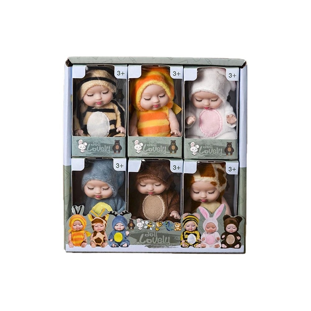 Mini Sleeping Baby Doll in Animal Costume – Cute Reborn Toy