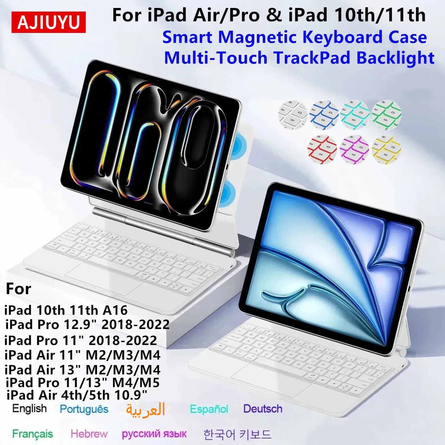 Backlit Magic Keyboard iPad Case – iPad Pro, Air, Smart Cover