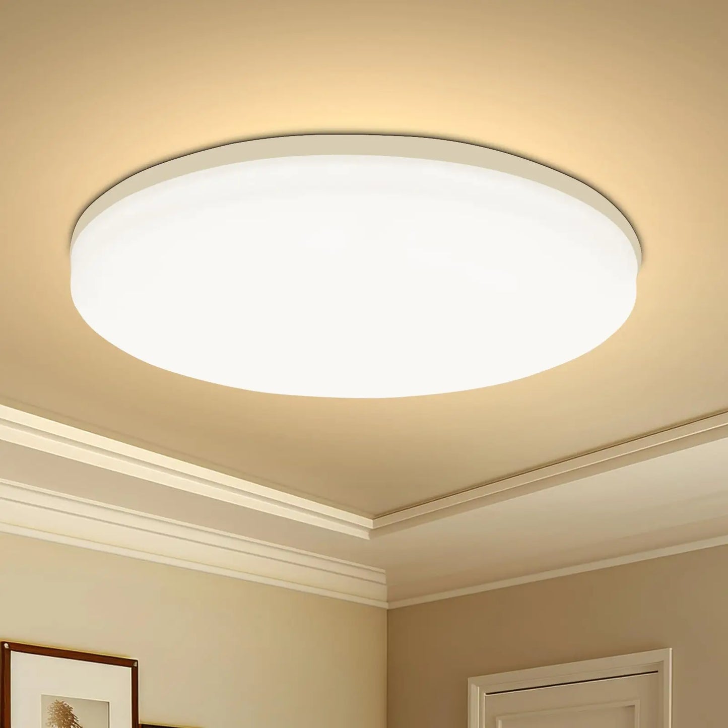 Round LED Ceiling Light Modern Flush Mount 18W–48W for Living Room & Bedroom