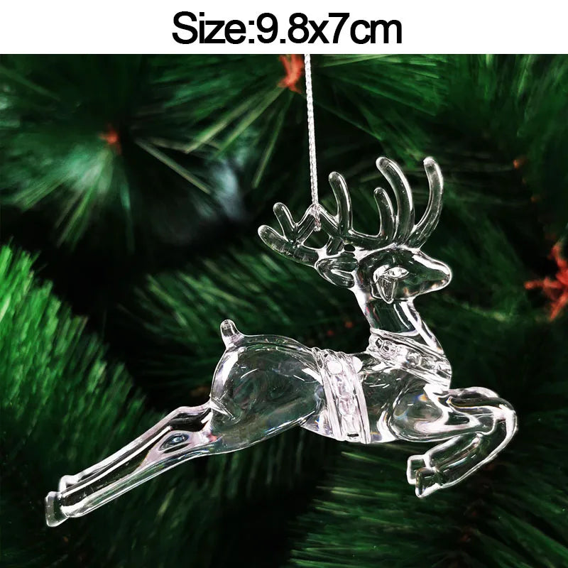 Crystal Acrylic Christmas Tree Hanging Ornaments – 5-Pack
