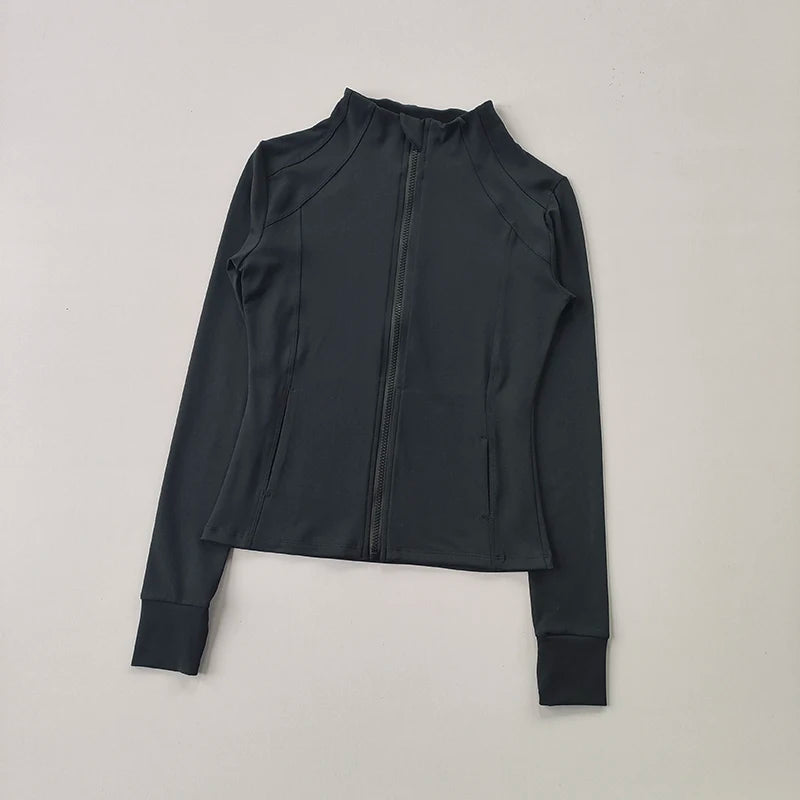 Women's Zip-Up Athletic Jacket – Long Sleeve Workout Coat