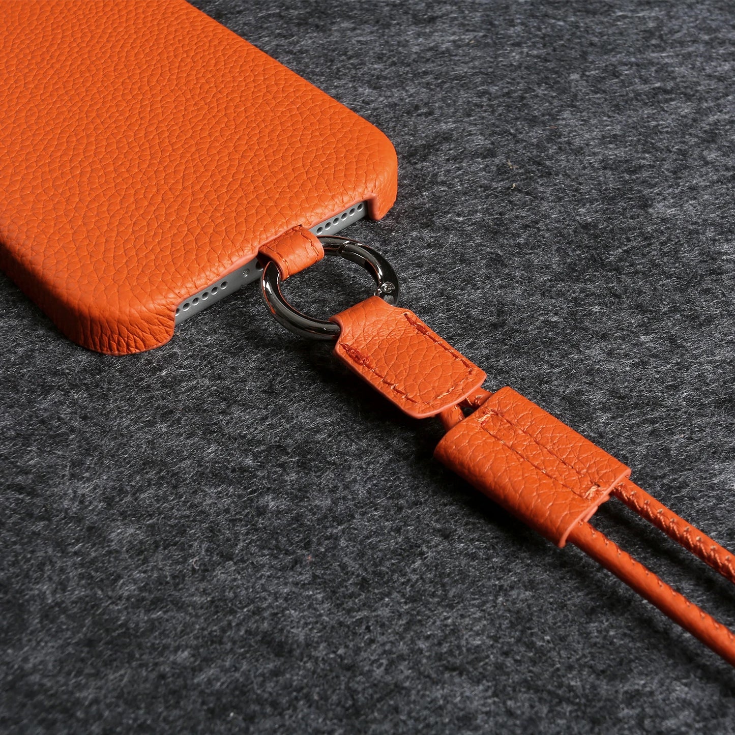 With Lanyard Genuine Leather iPhone Case