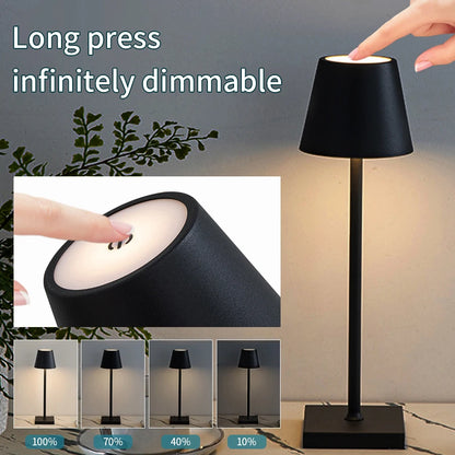 Rechargeable LED Table Lamp Touch Dimmable Cordless Desk Light