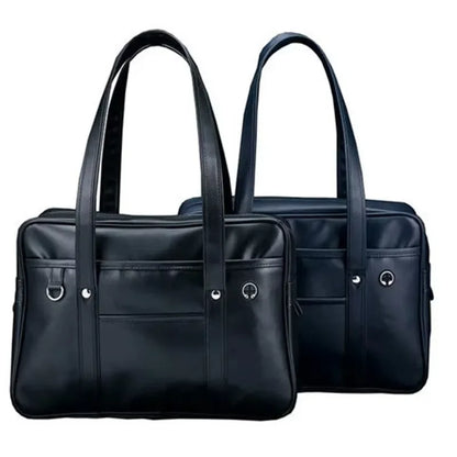 Japanese PU Leather School Bag – Large Capacity Waterproof Handbag