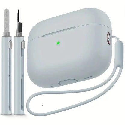 Silicone AirPods Pro 2 Case with Wrist Strap & Cleaning Kit