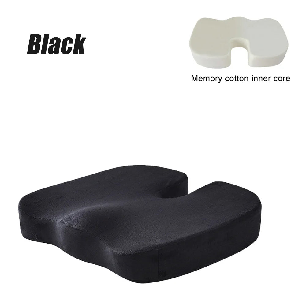 Memory Foam Orthopedic Seat Cushion – U-Shaped Coccyx Chair Pad