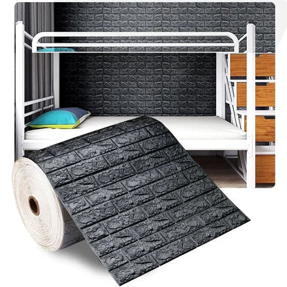 3D Self-Adhesive Foam Brick Wallpaper Roll | 27.6" Wide