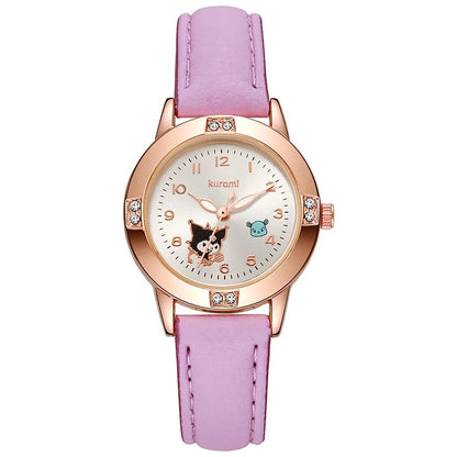 Cartoon Princess Kids Watch – Quartz PU Leather Strap