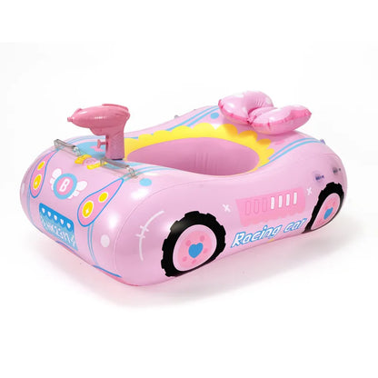 Kids Inflatable Pool Float Car Ride-On with Steering Wheel