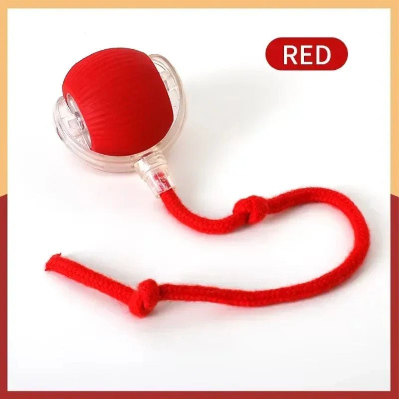 Interactive Cat Ball Toy with Rope – Auto Rolling Electric Silicone