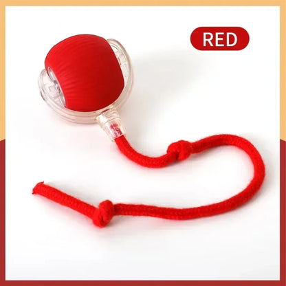 Interactive Cat Ball Toy with Rope – Auto Rolling Electric Silicone